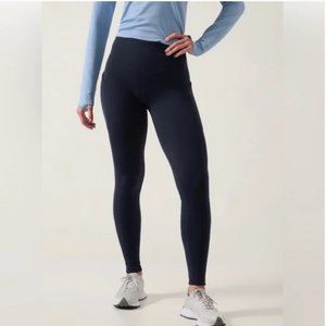 Athleta Altitude Stash Tight in Polartec Powerstretch Size Medium Blue Navy